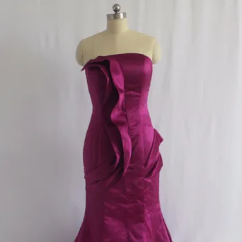 Paprastas Dizainas Fuschia nuo Peties Stebėjimo Susiėmę Gėlės Grindų Ilgis Undinė Prom Dresses 2017