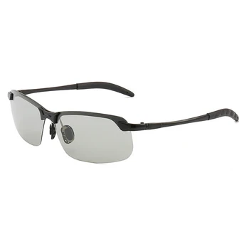Photochromic pilkos spalvos Poliarizuoti akiniai nuo saulės naktinio matymo objektyvo UV400 poliarizuotos šviesos reguliatorius Saulės Akiniai Vyrų akims apsaugoti lauko ratai akiniai 3043