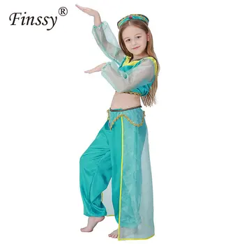 Pilvo Šokių Suknelė Aladdin ' s Žibinto Princesė Jasmine Cosplay Kostiumas Mergaitėms Helovinas Karnavaliniai kostiumai Šalis