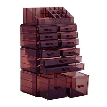 Plastikiniai spintoje Rack Skaidrus Kavos kosmetika, sandėliavimas su drawers180821318