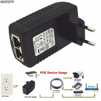 POE maitinimo šaltinis 48v 0.5 A PoE Injector adapteris JK Sienos Plug Power over Ethernet #L060# naujas karšto