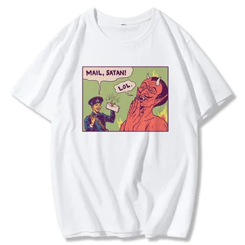 Populiarių animacinių filmų palūkanų mados Spausdinami T Marškinėliai Moterims Tees Atsitiktinis O-Kaklo trumpomis Rankovėmis Harajuku Cool T-shirt Moterų Topai