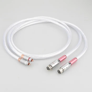 Pora Sidabro Padengtą Analoginis RCA Audio Sujungimo kabelis Vyrų ir XLR Female Prijunkite Garso Kabelį