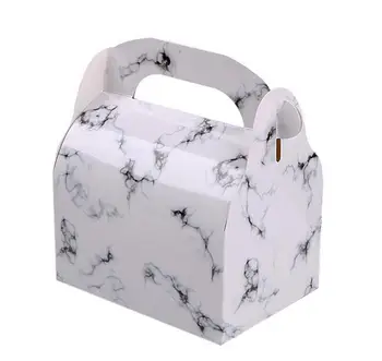 Prabanga 14*10.3*7.3 cm Marmuro Trumpas Nešiojamų Roll Cake Box Supjaustyti Duona, Sūris Vakarų Taškas Box Šveicarijos Roll Sandwich Dovanų Dėžutėje