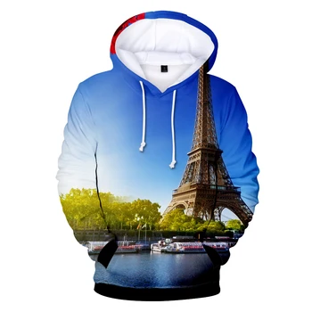 Prancūzija Paris Bokštas Spausdinti Hoodies Vyrų/Moterų Megztiniai su Gobtuvu 3D Rudens Žiemos Bliuzono Plius Dydis Polluvers Viršūnes Hoodies Viršūnės