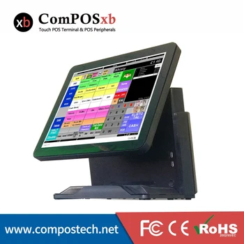 Profesinės kasos POs system15 colių capacitive touch ekrano POS viskas viename prekybos centrų