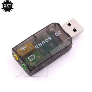 Profesionalus Mikrofonas (3,5 mm Jungtis USB 3D Audio USB Išorinių Garso Kortelių Adapteris 5.1 Kanalo Garso