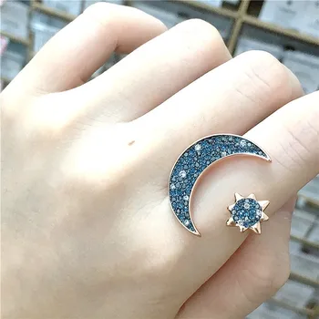 QSJIE Aukštos kokybės SWA paslaptingas išskirtinį star moon blue crystal lady Pakabukas bižuterijos Karoliai