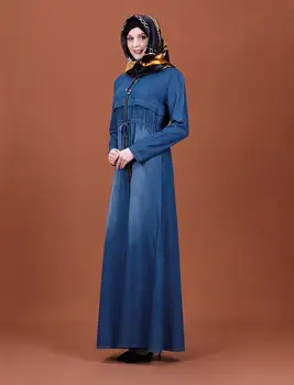 Ramadanas Moterims, Ilgą Musulmonų Suknelės Islamo Dubajus Kaftan Abaja Moterų, Musulmonų Ir Islamo Aprangos Drabužių Lady Džinsinio Maxi Ilga Suknelė