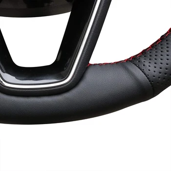 Ranka siūti Juoda Dirbtinė Oda Automobilių Vairo Dangtelis Seat Leon Ibiza 6J 2016-2019 Arona Alhambra 5F Mk3 2013
