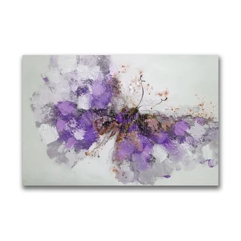 Rankų darbo aliejaus tapybai Mėlynas, purpurinis drugelis color splash stiliaus modernus akrilo meno vidaus apdaila