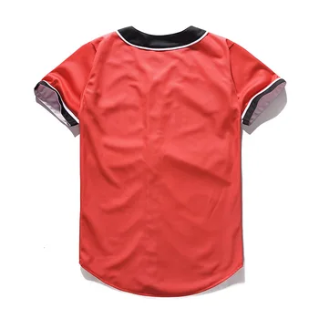 Raudona Streetwear Beisbolo Marškinėliai 2019 Nauja Slim Fit Trumpas Rankovės Marškinėliai Vyrams Hipster Hip-Hop Atsitiktinis Beisbolo Marškinėliai Camiseta