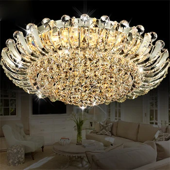 Raundas kristalų lempos, lubų lempa Europos stiliaus lempos prabangus LED miegamojo lempa viešbučio kambarį Lubų Šviesos TA9218
