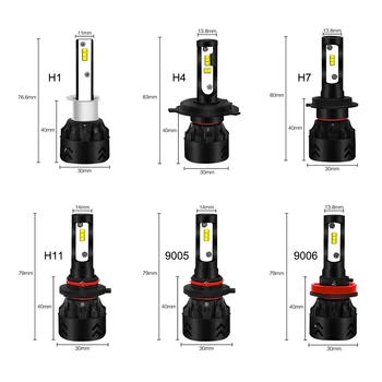 Roadsun LED Žibintai Lemputės Led H4, H7, H11 H1 9005 HB3 HB4 9006 Su ZES Žetonų 12V 6000K Super šviesus Automatinis Automobilio Žibintų