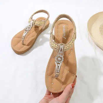 SAGACE naujas moterų Bohemijos stiliaus sandalai Romėnų Stiliaus sandalias atsitiktinis butas elastinga paplūdimio bateliai, šlepetės Peep toe Batai Siurbliai