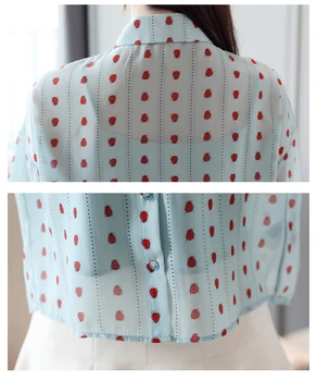 Saldus moterų šifono marškinėliai trumpomis rankovėmis moterims šifono palaidinės vasarą moterys spausdinti šifono viršūnės