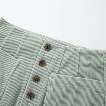 SEMIR 2021 nauja rudens ir žiemos moterys velvetas sijonas retro-line trumpais sijonais avokado žalia žiema medvilnės moterų dugnas