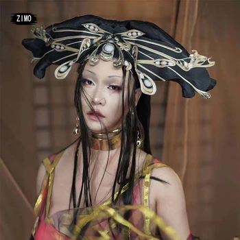 Senovės kinų stiliaus hanfu suaugusių moterų žmogus tiulio komplektus seksualus kostiumas apdangalai, kailis pasakų drag queen festivalio scenoje rodyti
