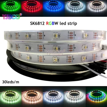 SK6812 (panašiai ws2812b ) RGBW 4 1 30/60/144 led/pixles/m;atskiras naudojamos led juostelės IP30/IP67 DC5V