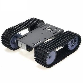 Smart Bakas Automobilių Važiuoklės Stebimi Caterpillar Crawler Roboto Platforma su Dviguba DC 12V Variklis 