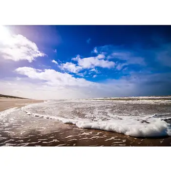 Smėlio Paplūdimys Peržiūrėti Jūros Vanduo Mėlynas Dangus, Peizažas, Portretas, Vaikai Fotografijos Fone Fotografijos Fonas Foto Studija Rekvizitai