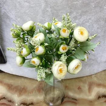 Spalvotų Arbatos Rožės Puokštė Namų Dekoro Priedai Netikrą Daisy Plastikinių Gėlių Vestuvių Dekoratyvinis Dirbtinės Gėlės