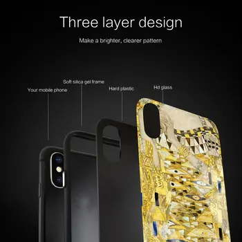 Su Gustav Klimt Tapybos Minkšto Silikono Atveju Huawei Honor 30 20 10 Lite Pro 10i 20i 9a 8a 8x Stiklo danga