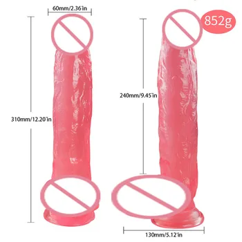 Super Didžiulis Tikroviškas Dildo Kristalų Dirbtinis Penis Penis su siurbtuko Didelis Dildo Moterų Masturbator Sekso Produktas Moterims