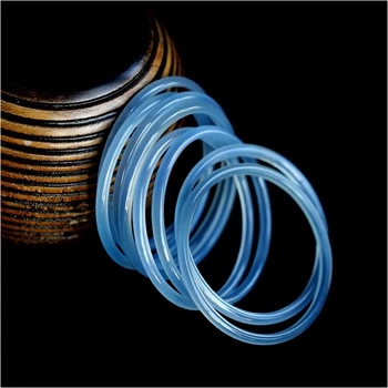 Super fine natūralios šviesos mėlynas agatas chalcedony apyrankę Šalta jade apyrankę moterų agatas klasikinės elegantiškas multi-žiedą, apyrankę