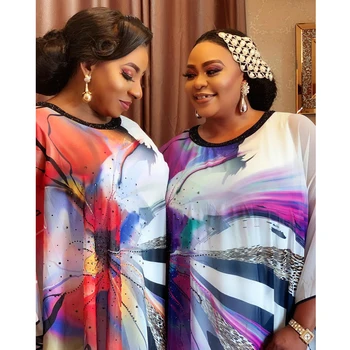 Super Ilgis 150cm 2 dalių Komplektas Spausdinti Afrikos Suknelės Moterims Afrikos Musulmonų Drabužiai Ilgas, Maxi Suknelė Mados Afrikos Suknelės