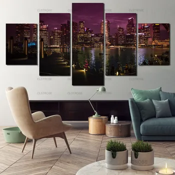 Tamsiai Violetinė Dangus Miesto Naktinis Vaizdas Plakatai Gali Būti Pritaikytas Hd Spausdinimo Namų Kambarį Miegamojo Sienos Apdailos Reikmenys