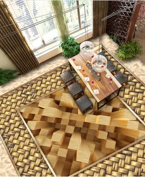 Tapetai aukšte 3 d kambarį 3d grindų dažymas tapetų 3D medžio masyvo grindys
