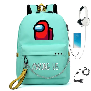 Tarp Mūsų Karšto Žaidimai 3D Kuprinė Vaikams, Cartoon Anime Mokyklos Krepšys nešiojamojo kompiuterio Kuprinė Mergaitė, Berniukas, ant Nugaros Unisex Vandeniui Kelionės krepšys