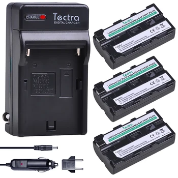 Tectra 3Pcs 2600mAh NP-F550 NP-F570 Baterija Sony CCD-SC55 CCD-TRV81 CCD-TRV90 NPF570 NP F550 Baterija+Digital Kroviklis+JAV Plug