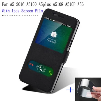 Telefono dėklas Samsung galaxy A5 2016 A5100 padengti apvalkalo atidaryti langą oda atveju 5100 A5plus A5108 A510F apversti atveju galinį dangtelį