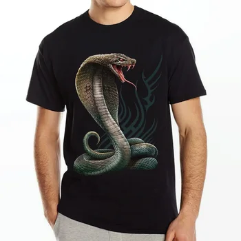 Tikroviška Gyvūnų Kobra 3D Snake T-Shirt Vasaros Medvilnės trumpomis Rankovėmis O-Kaklo vyriški Marškinėliai Naujas S-3XL