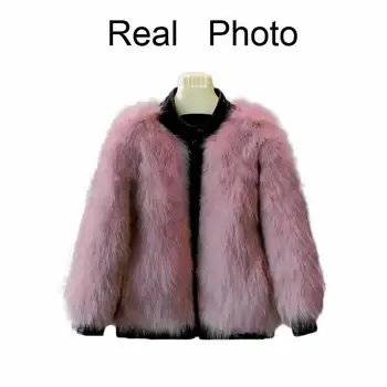 Tomas Tina originali nekilnojamojo fox fur kostiumas, paltas su avių odos susiduria striukė kontrasto spalvų outwearing paltas žiemai