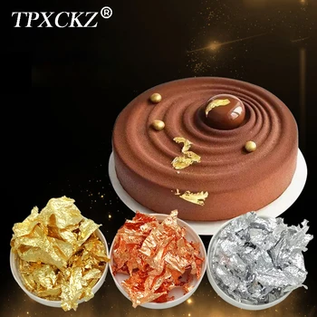 TPXCKz Imitacija Aukso Lapų Popieriaus Pyragas Apdaila Netikrą Folijos Lapų Dribsnių už Torto Kepimo, Kosmetika, maisto ruošimui, Šokoladas(2g)