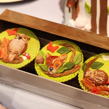 Triušiai, paukščiai silikono pelėsių pyragas apdaila gyvūnų gėlių krepšelis cupcake pelėsių šokolado polimero molis pelėsių dervos įrankiai