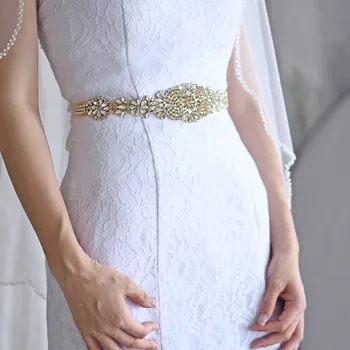 TRiXY S123-G Aukso Cirkonio Diržo Nuotakos Diržo Diamond Vestuvių Suknelė, Diržas Kristalų Vestuvių Varčios Vestuvių Suknelė Priedai