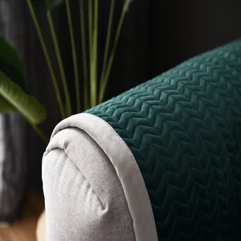 Trumpas pliušinis Sofos pagalvėlių juostele vientisos spalvos Tirštėti Anti-slydimo oda sofacover modernus stilius 