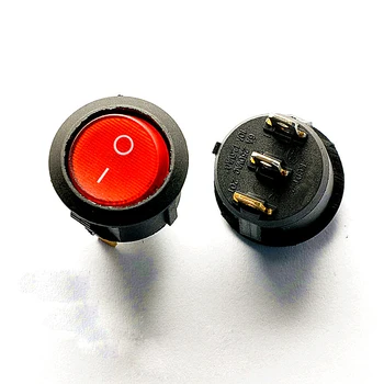 Turo tipas jungiklis KCD1-105, raudonos, 3 pėdų 2 stendai su šviesos 10A / 125V 6A / 250V