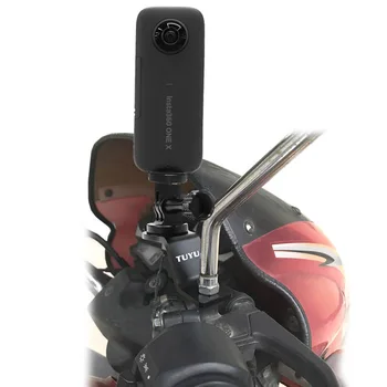TUYU Motociklo galinio vaizdo Veidrodėlio Tvirtinimą Aliuminio Laikiklis Fiksuotas Laikiklis Stentas už Insta 360 One X EVO, dėl Gopro kamera Priedai