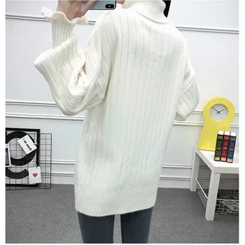 UHYTGF parduoti Rudenį, žiemą, Moterų Megzti Megztinis Golfo Atsitiktinis Minkštas Megztinis Mados Slim Plus size Elastingumą Puloveris X617