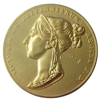 United Kindom 1838 Victoria Karūnavimo Aukso Medalionas Nekilnojamojo Auksą, Sidabrą, Monetas Kopija