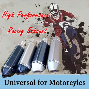 Universalus Anglies Pluošto Modifikuotų motociklų lenktynių Išmetamųjų už Akrapovc moto Pabėgti Mufelinė vamzdis tinka labiausiai motociklas, ATV, Scooter