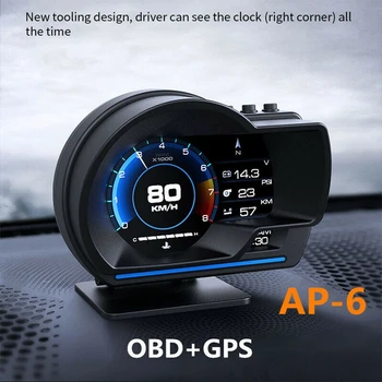 Universalus Automobilinis Skaitmeninis Speeeter Vandens Temp Įtampa Greičio Signalo Indikatorius OBD2 GPS