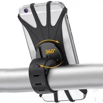 Universalus dviračio Rankenos Laikiklis Kampas 360degree lenkimo sukasi dviračių telefono laikiklis, neslidus silikono juostos laikiklis