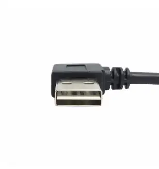 USB 2.0 A Male į Moterų 90 Kampu Pratęsimo Adapterio kabelis, USB2.0 vyrų ir moterų dešinę/į kairę/ Juoda kabelio laido