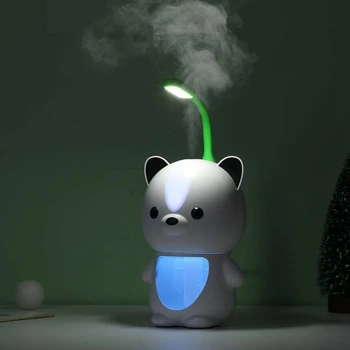 USB Animacinių filmų Padengia Oro Drėkintuvas Spalvos LED Nakties Šviesos Rūko Mašina Lokys Drėkintuvas Purkštukai Oro Valytuvas Drėkintuvas